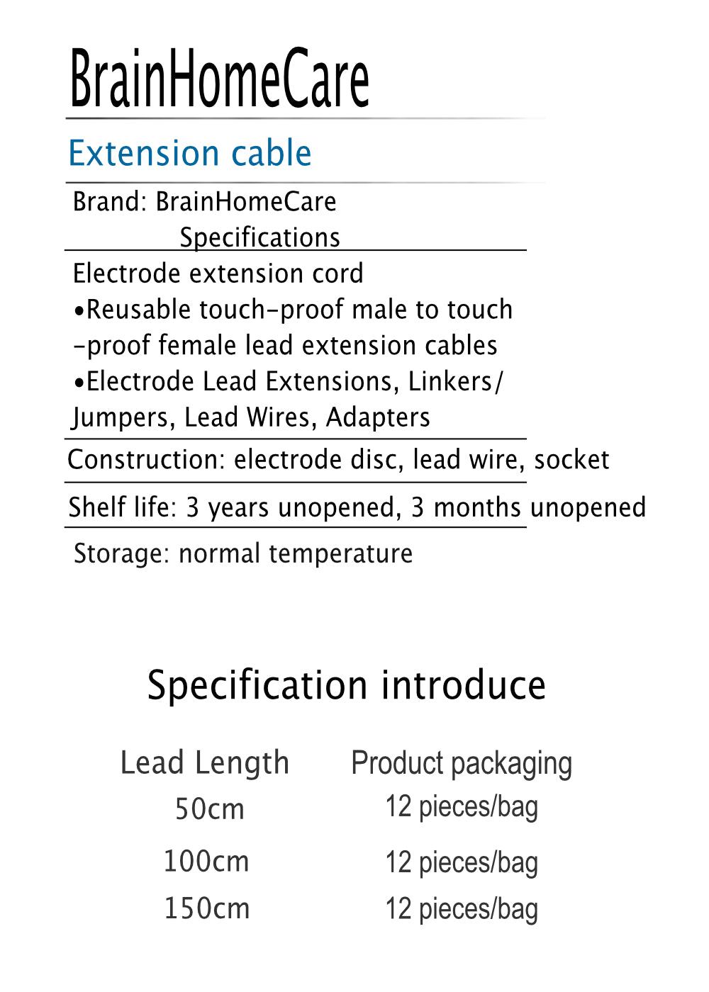 EEG Extension Cable